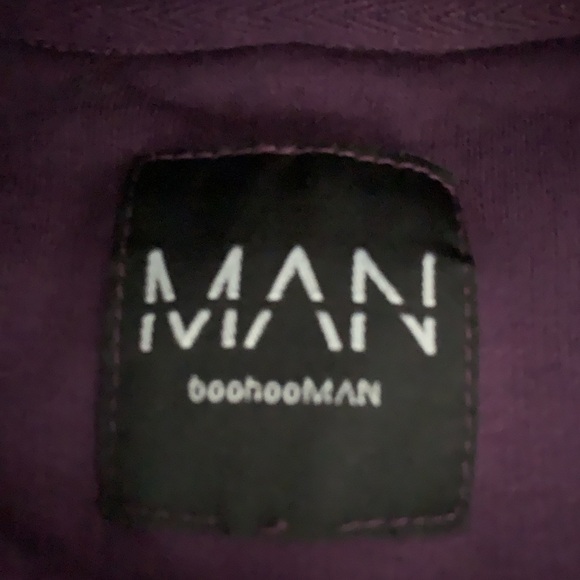 Purple Medium Tall Oversized Hoodie with Star Sleeve Design, Preloved, P2P 27” - Picture 6 of 7